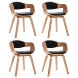 Dining Chairs 4 pcs Bent Wood and Faux Leather - Front View