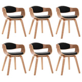Dining Chairs 6 pcs Bent Wood and Faux Leather