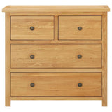 Chest of Drawers 80x35x75 cm Solid Oak Wood - Side View