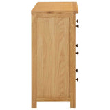 Chest of Drawers 80x35x75 cm Solid Oak Wood - Top-Down View
