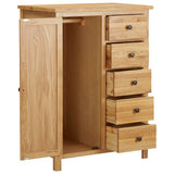 Wardrobe 76x52x105 cm Solid Oak Wood - Front View