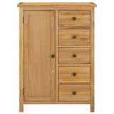 Wardrobe 76x52x105 cm Solid Oak Wood - Side View