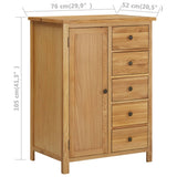 Wardrobe 76x52x105 cm Solid Oak Wood - Low Angle