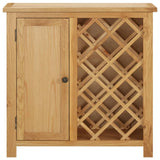 Wine Cabinet for 11 Bottles 80x32x80 cm Solid Oak Wood - Front View