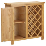 Wine Cabinet for 11 Bottles 80x32x80 cm Solid Oak Wood - Side View