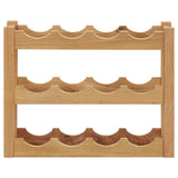 Wine Rack for 12 Bottles 47x21x36 cm Solid Oak Wood - Front View
