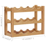Wine Rack for 12 Bottles 47x21x36 cm Solid Oak Wood - 45-Degree Angle