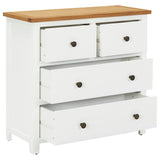 Chest of Drawers 80x35x75 cm Solid Oak Wood - Front View