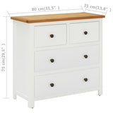 Chest of Drawers 80x35x75 cm Solid Oak Wood - Extra Image
