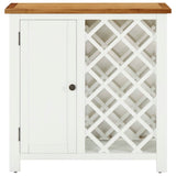 Wine Cabinet 80x32x80 cm Solid Oak Wood - Side View