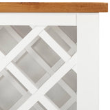 Wine Cabinet 80x32x80 cm Solid Oak Wood - Close-Up Angle