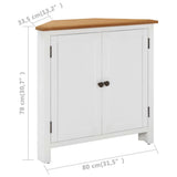 Corner Cabinet 80x33.5x78 cm Solid Oak Wood - Extra Image