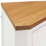 Corner Cabinet 59x45x80 cm Solid Oak Wood - Rear View