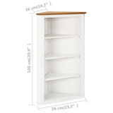 Corner Cabinet 59x36x100 cm Solid Oak Wood - Rear View