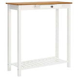 Bar table 100x40x110 cm Solid Oak Wood - Front View