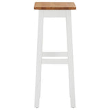 Bar Stools 2 pcs Solid Oak Wood - Front View