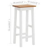 Bar Stools 2 pcs Solid Oak Wood - 45-Degree Angle
