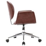 Swivel Office Chair Brown Faux Leather - Top-Down View