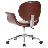 Swivel Office Chair Brown Faux Leather - 45-Degree Angle