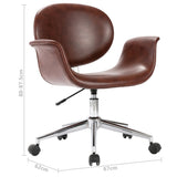 Swivel Office Chair Brown Faux Leather - Extra Image