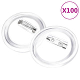 Button Badges Kit with Pins 100 Sets Acrylic 44 mm - Front View