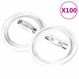 Button Badges Kit with Pins 100 Sets Acrylic 37 mm