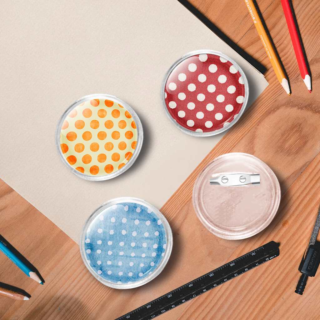 Button Badges Kit with Pins 100 Sets Acrylic 37 mm