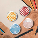 Button Badges Kit with Pins 100 Sets Acrylic 37 mm