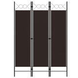 3-Panel Room Divider Brown 120x180 cm