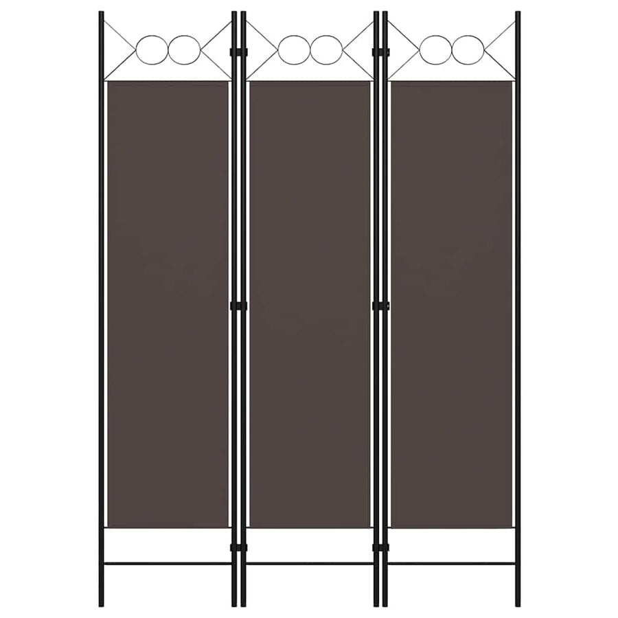 3-Panel Room Divider Brown 120x180 cm