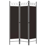 3-Panel Room Divider Brown 120x180 cm