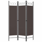 3-Panel Room Divider Brown 120x180 cm