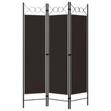 3-Panel Room Divider Brown 120x180 cm - Front View