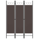 3-Panel Room Divider Brown 120x180 cm