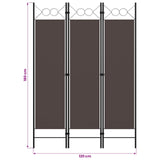 3-Panel Room Divider Brown 120x180 cm - Top-Down View