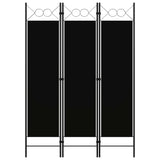 3-Panel Room Divider Black 120x180 cm