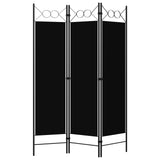 3-Panel Room Divider Black 120x180 cm - Front View