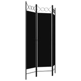 3-Panel Room Divider Black 120x180 cm - Side View