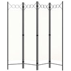 4-Panel Room Divider White 160x180 cm