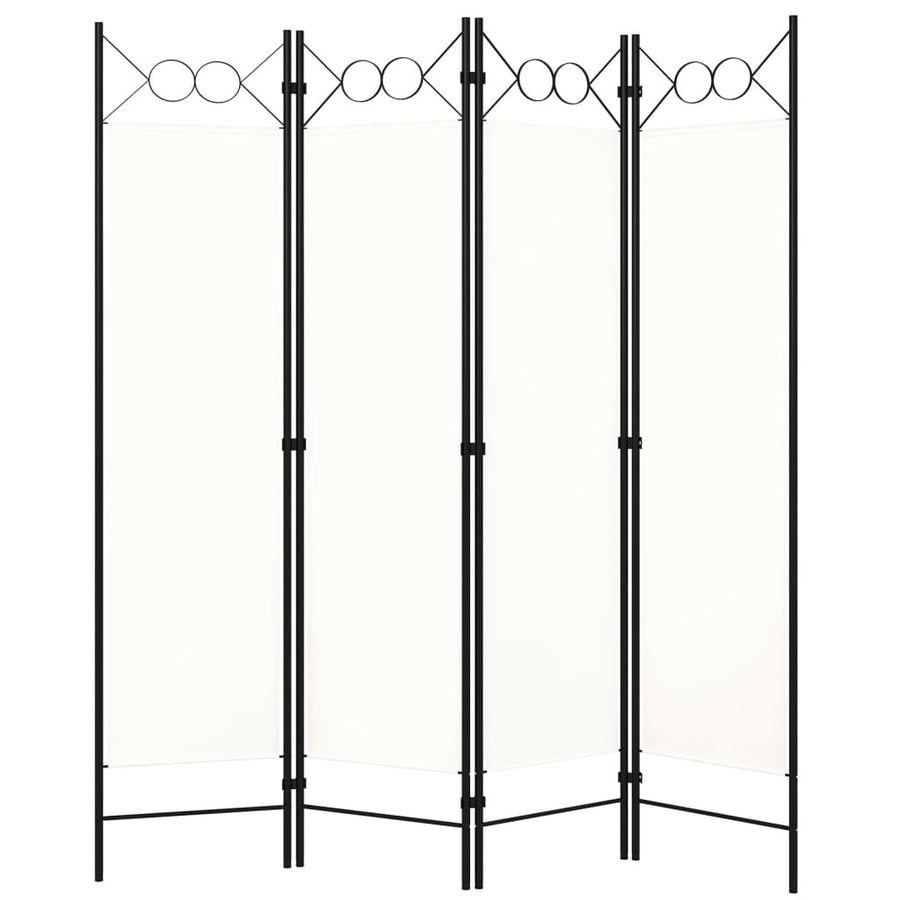 4-Panel Room Divider White 160x180 cm