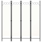 4-Panel Room Divider White 160x180 cm