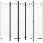 5-Panel Room Divider White 200x180 cm