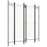 5-Panel Room Divider White 200x180 cm - Front View