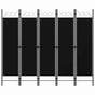 5-Panel Room Divider Black 200x180 cm