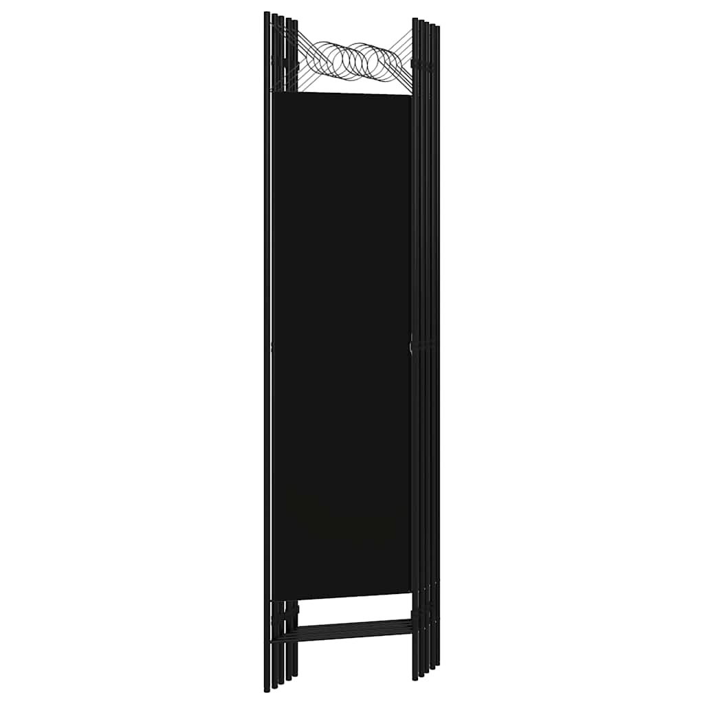 5-Panel Room Divider Black 200x180 cm