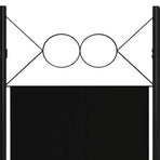 5-Panel Room Divider Black 200x180 cm