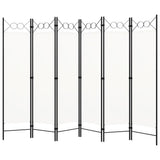 6-Panel Room Divider White 240x180 cm