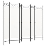 6-Panel Room Divider White 240x180 cm