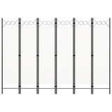 6-Panel Room Divider White 240x180 cm