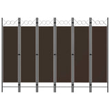 6-Panel Room Divider Brown 240x180 cm